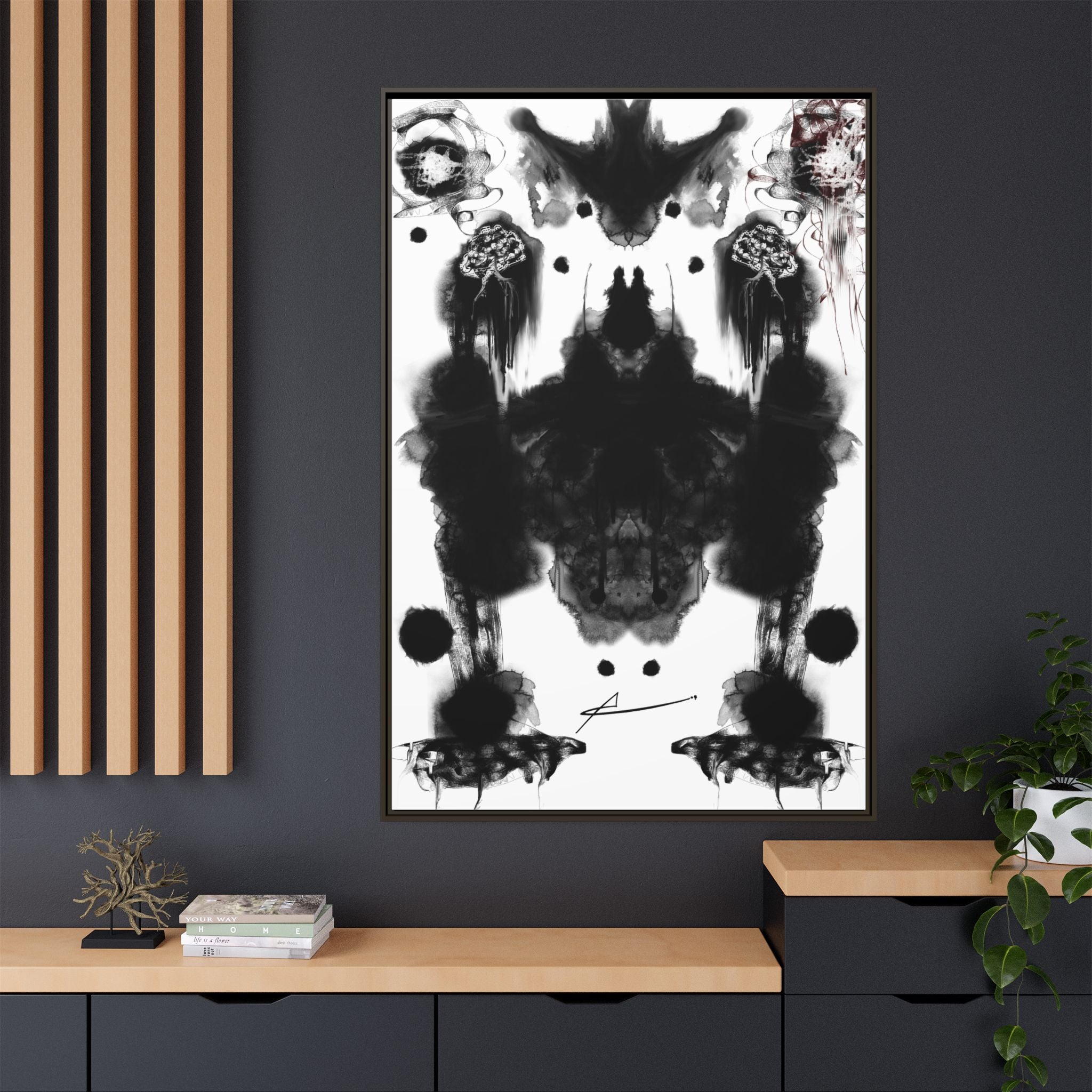 Rorschach-inspired Abstract Canvas Wall Art | In Front – AbstractsOfficial 40 x 60 (Vertical)